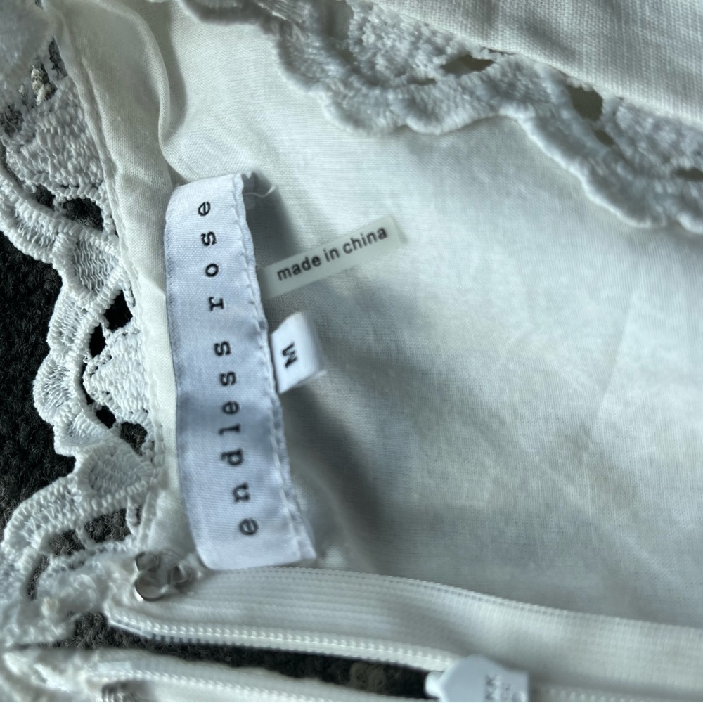 Tiered Lace Flounce Fairy Mini Dress Feminine Boho Engagement Coquette Cottage - Picture 9 of 10